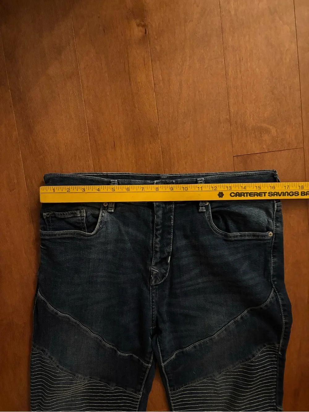 True Religion Rocco Moto Relaxed Skinny Jeans 33x34